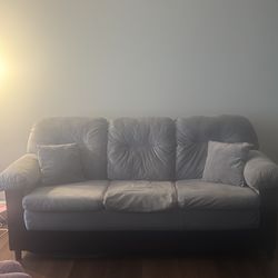 Grey Loveseat and Chair