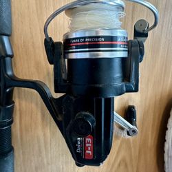 vintage Daiwa J-13 spinning fishing reel w/ vintage Daiwa 231P fishing rod