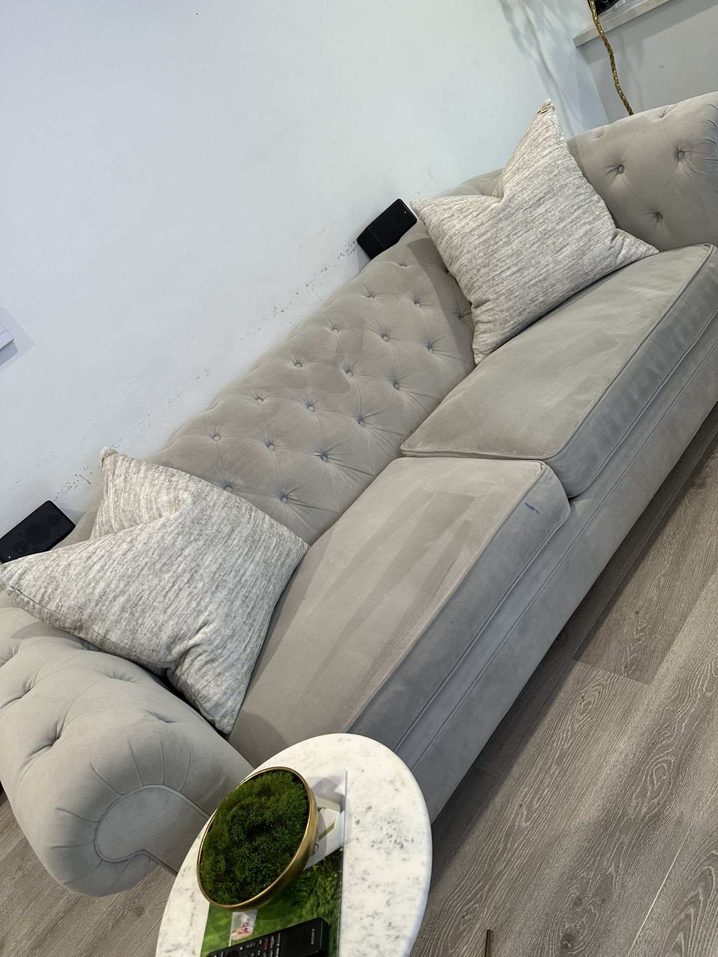 Grey Velvet Sofa