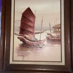 Vintage Oil Painting On Canvas 