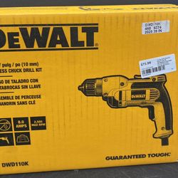 DEWALT DWD112 3/8 inch Vsr Pistol Grip Drill With Keyless Chuck