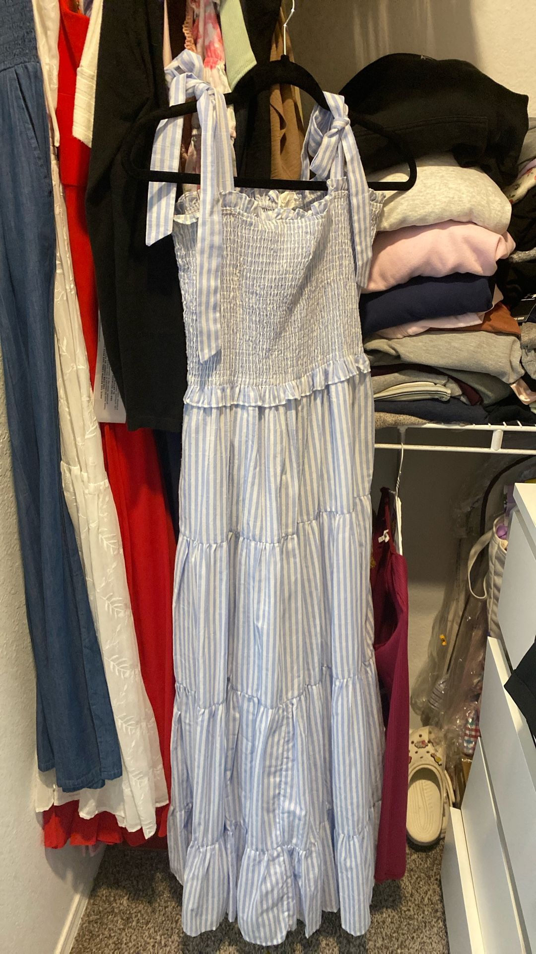Striped Blue And White Dress