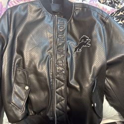Jeff Hamilton Detroit Lions Leather Bomber Jacket