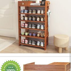 Jerry & Maggie -Wood MDF Board Shoe Rack Shelf with One Drawer Clothes Rack Shoe Storage Shelves Free Standing Flat Racks Classic Style - Multi Functi