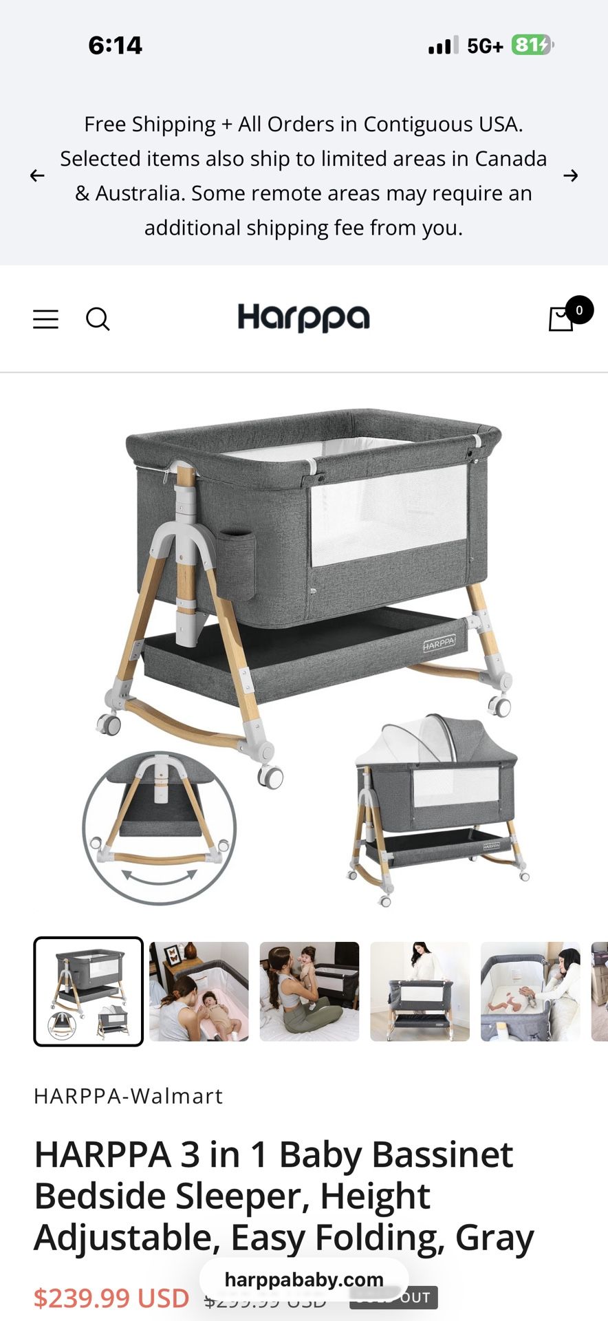 Harppa 3 In 1 Baby Bassinet