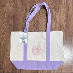 Trader Joes LARGE Purple Tote Bag