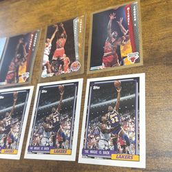 Vintage Michael Jordon and Magic Johnson cards
