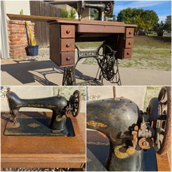 Antique Singer Treadle Sewing Machine with Cabinet