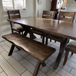 Table With 4 Chairs And Bench