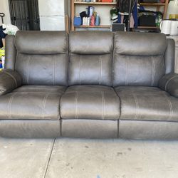 Brown Leather Couch 