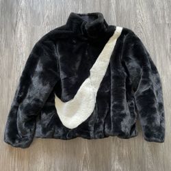 Nike Sportswear Plush Faux Fur Teddy Sherpa Jacket 'Fossil' Women’s 