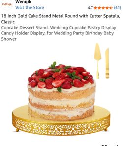 18 in Gold Cake Stand and 15 th cake sign
