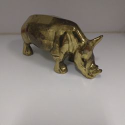 Solid Brass Rhino  Vintage 