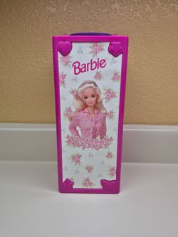 Vintage 1990's Barbie Clothing/accessories Carrying Storage Case Wardrobe Pink