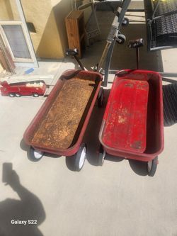 Two Vintage Radio Flyer Wagon