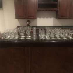 Assortment Of Glasses There Are Champagne  Glasses, Shot Glasses And Wine Glasses