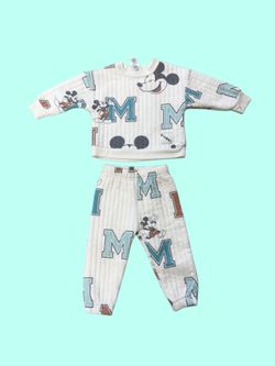 Disney Baby Mickey Mouse 2-Piece Quilted Outfit Set – 12 Months