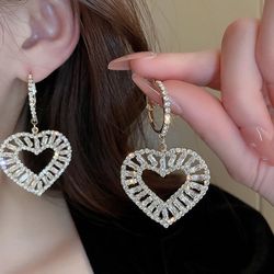 New Stunning Large Heart Earrings