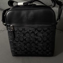 Black Monochrome Coach Side Bag 