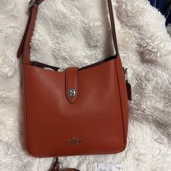 Coach Hadley  medium size with tags, Deep orange