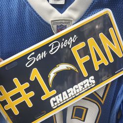 San Diego Chargers Metal License And Plate