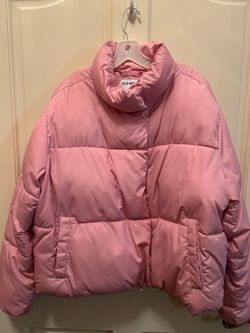 Old Navy Pink Puffer Coat, Jacket, Perfect Condition, Ladies, Size Large, Winter Coat, Warm, Stylish