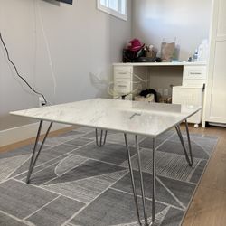 Marble Effect Coffee Table Chrome