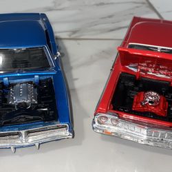 🔥 1:24 Diecast Classic Cars - Dodge Charger & Chevy Impala Bundle - Must See!