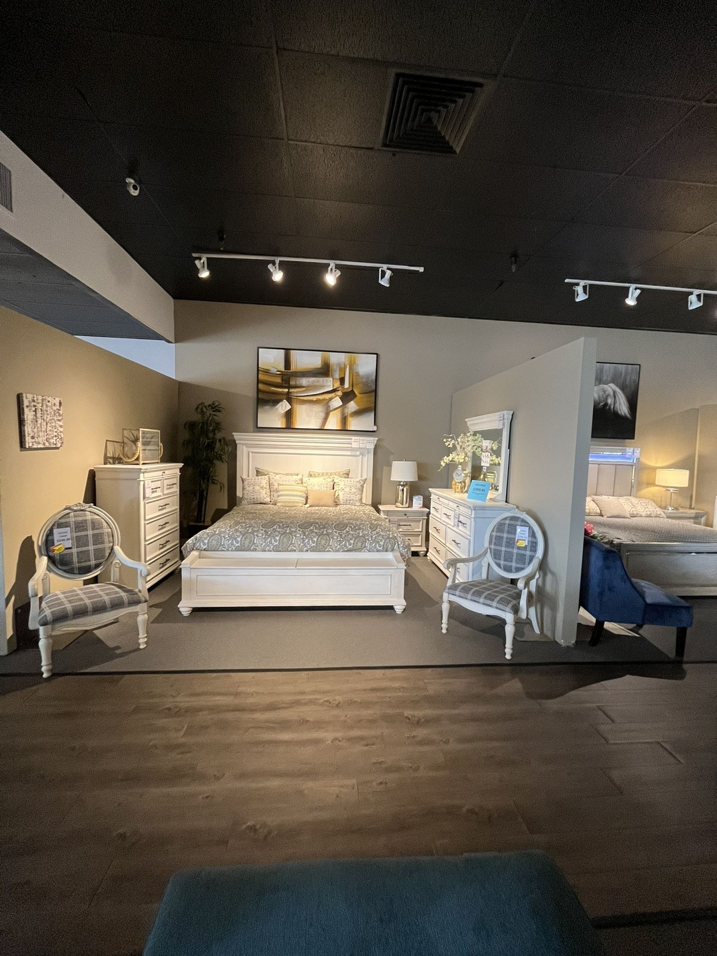 King Bed, Dresser, Mirror And Nightstand