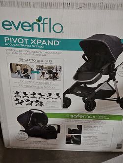 EvenFlo Pivot Xpand Modular Stroller and infant car seat litemax (Charcoal color) New In Box