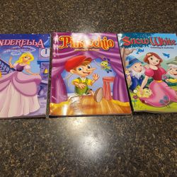 Colorbooks lot of 3 Pinocchio, Snow White, Cinderella