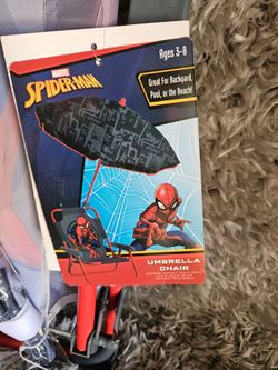 Marvel Spider-Man Kids Folding Beach Chair with Umbrella