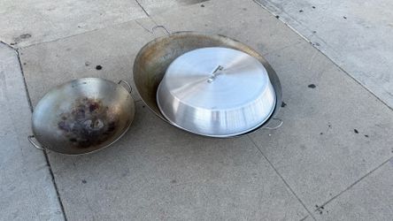 Carbon Steel Woks with Aluminum Lid