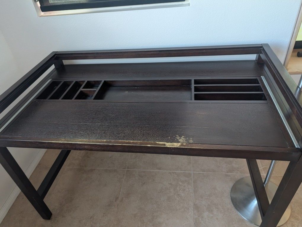 Desk And Wood File Cabinet