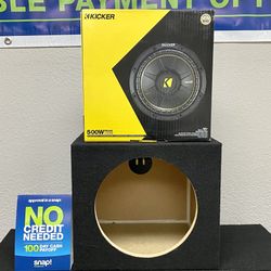 New 10” inch Kicker Comp C 500 Watts Max Car Audio Bass Subwoofer + Speaker Box 🔊🔥