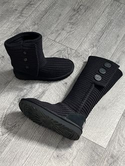 WOMENS BLACK KNOT UGGS BOOTS SIZE 6