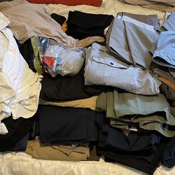 Big Lot Of Men’s Clothes For Sale Pants, Jackets, Shirts, Shorts