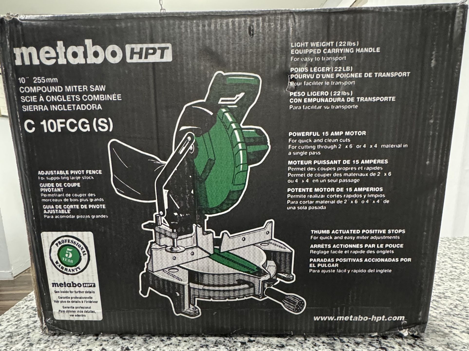 Metabo HPT 10-in Single Bevel Compound Corded Miter Saw