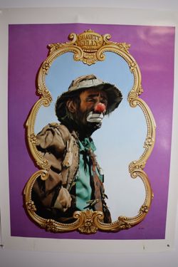Vintage 1986 Emmett Kelly Jr. Sad Clown Art Print (18x24)
