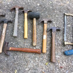 Lot Of 8 Hammers +saw 30.00