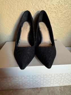 Black lace heels