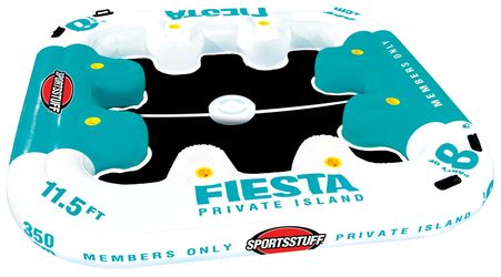 Sportsstuff Fiesta Island 8 Person Pool Float - White/Turquoise
