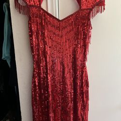 So 6 Beautiful  Red Sequins  Dress