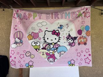 Hello Kitty Birthday Backdrop