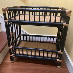 Natural rattan 2 Tier Side Table