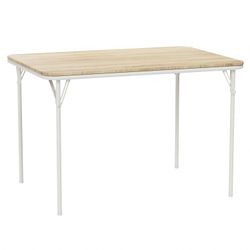 Homy Casa FERN 109 WH Beech Table 42.9" Dining Table for Home and Workspace