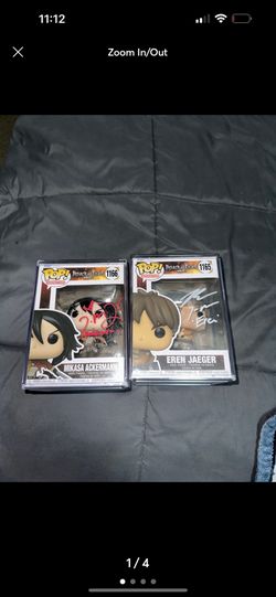 Funko Pop Animation Attack On Titan Eren Jaeger And Mikasa Autographed