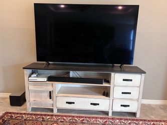 Rustic two toned Media TV stand console