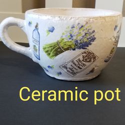 Ceramic Plant Pot 7.5"Wx5"H New! 