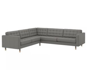 IKEA MORABO 5-Seat Sectional Sofa (Grey-Green Leather)